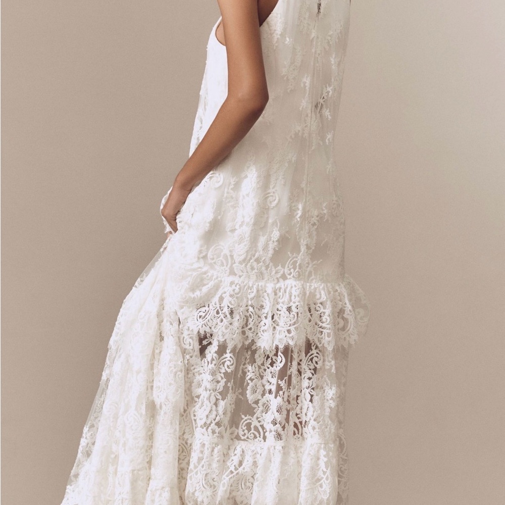 BHLDN White Lace Halter Tiered Maxi Dress - Picture 2 of 8